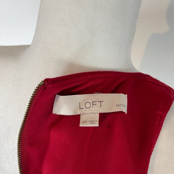 LOFT Red Sleeveless Dress size 0P - Picture 5 of 5